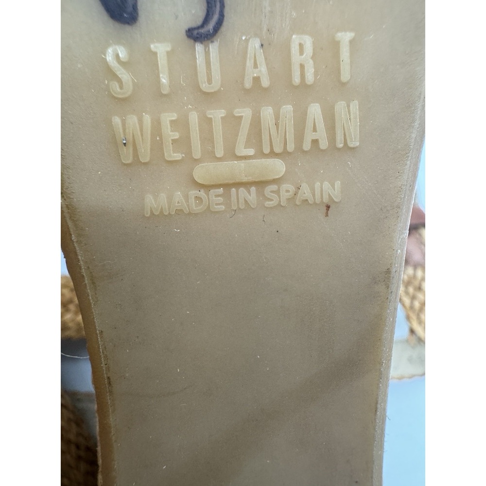 Stuart Weitzman Womens 10 M Barbados Rattan Raffia Strappy Sandal Quiet Luxury - Picture 9 of 15